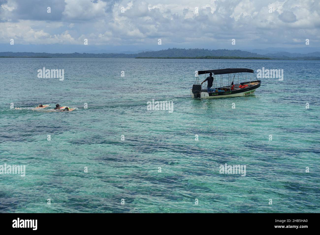 Panama Bastimentos Island - Cayo Coral Island Schnorcheltour Stockfoto