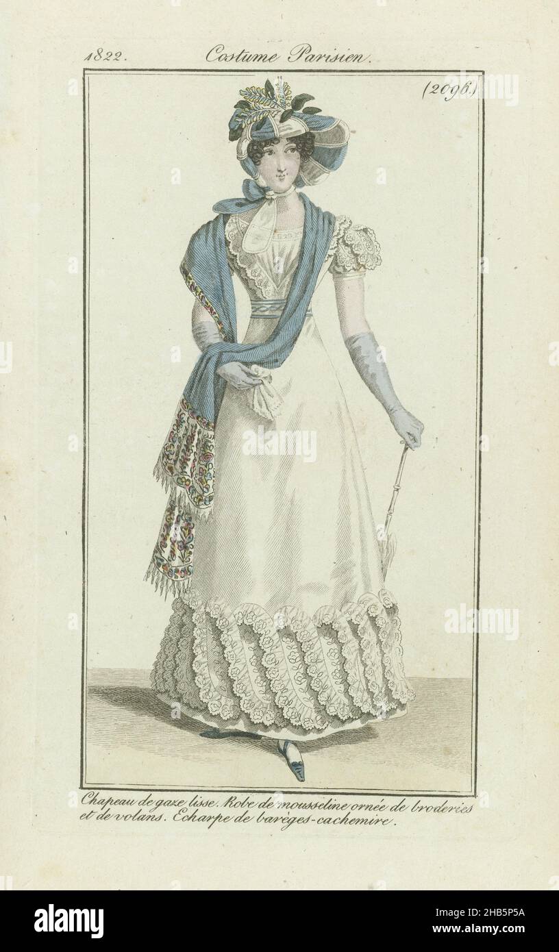 Journal des Dames et des Modes 1822, Costume Parisien (2096), Druck aus der Zeitschrift Journal des Dames et des Modes, 1822., Druckerei: Anonym, 1822, Papier, Ätzen Stockfoto