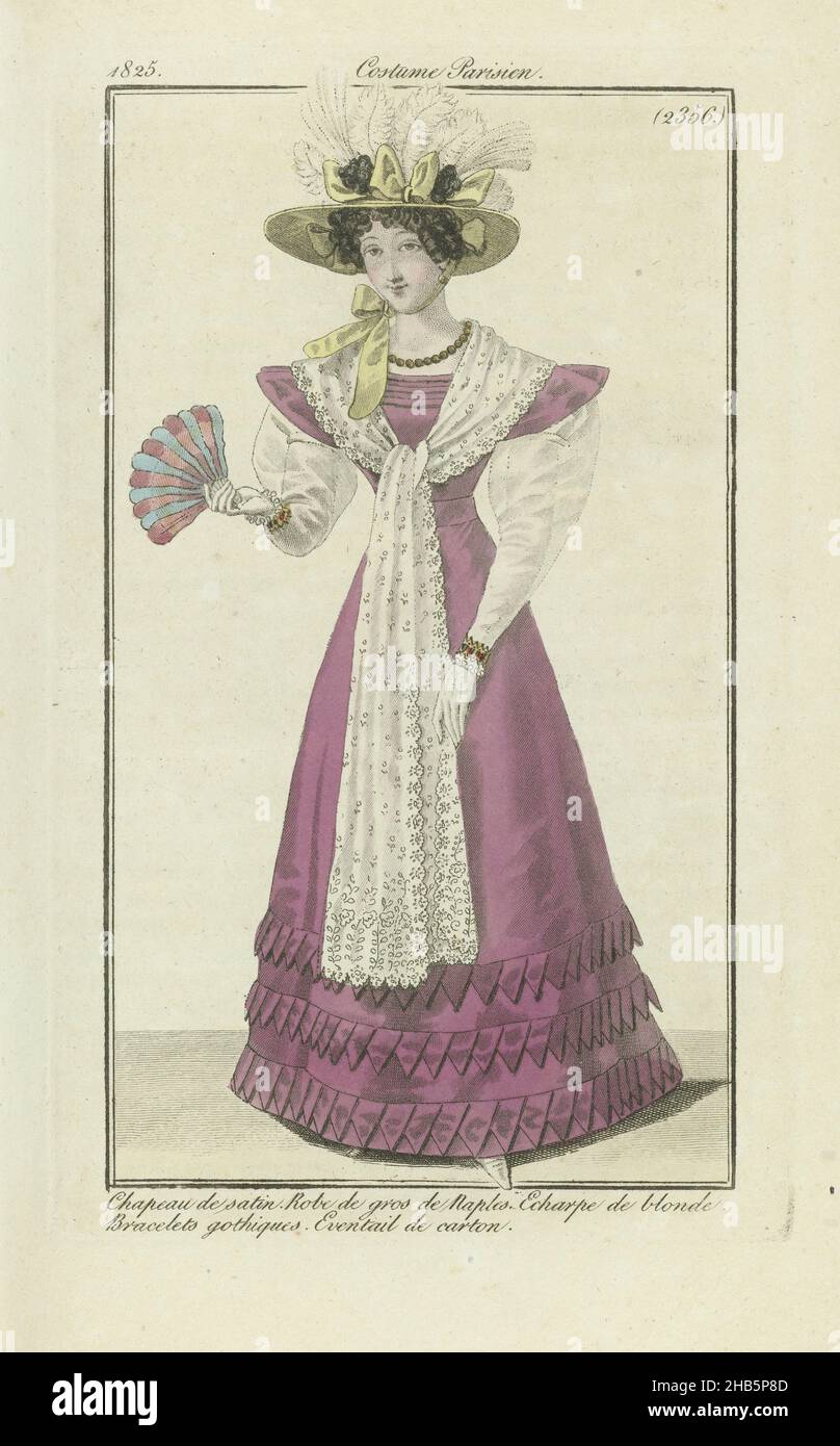 Journal des Dames et des Modes 1825, Costume Parisien (2356), Druck aus der Zeitschrift Journal des Dames et des Modes, 1825., Druckerei: Anonym, 1825, Papier, Ätzen Stockfoto