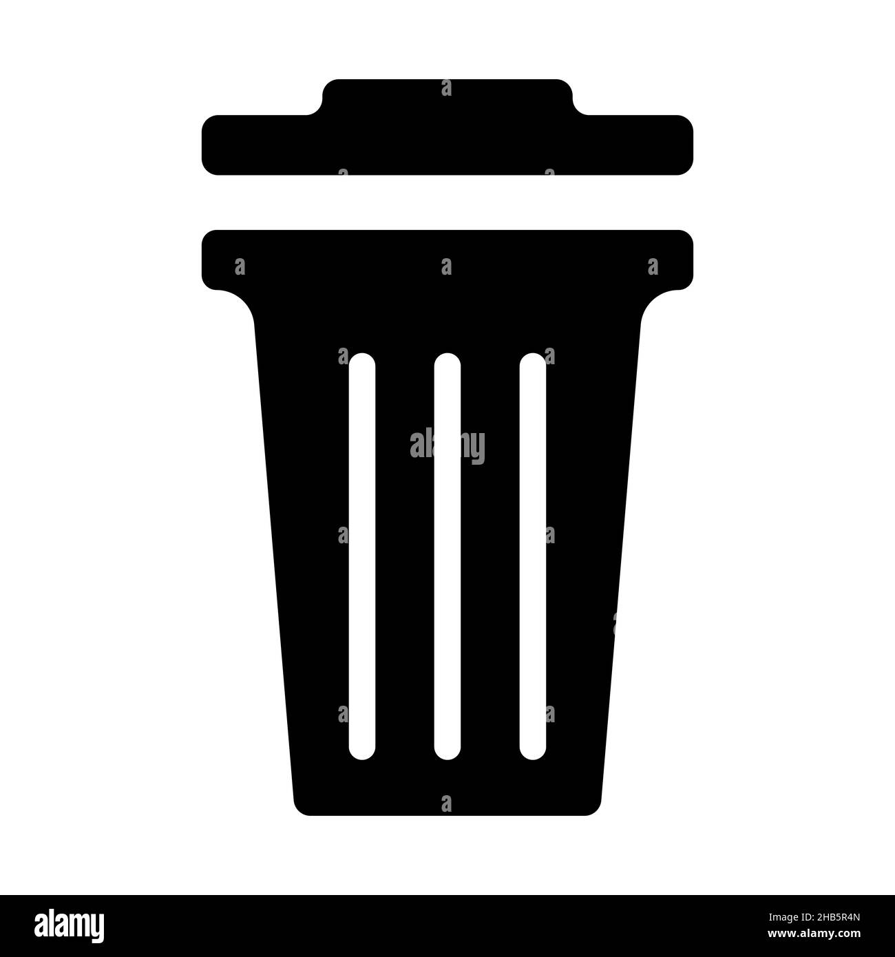 Symbol für Papierkorb, Abbildung für Mülleimer mit Deckel Stock Vektor