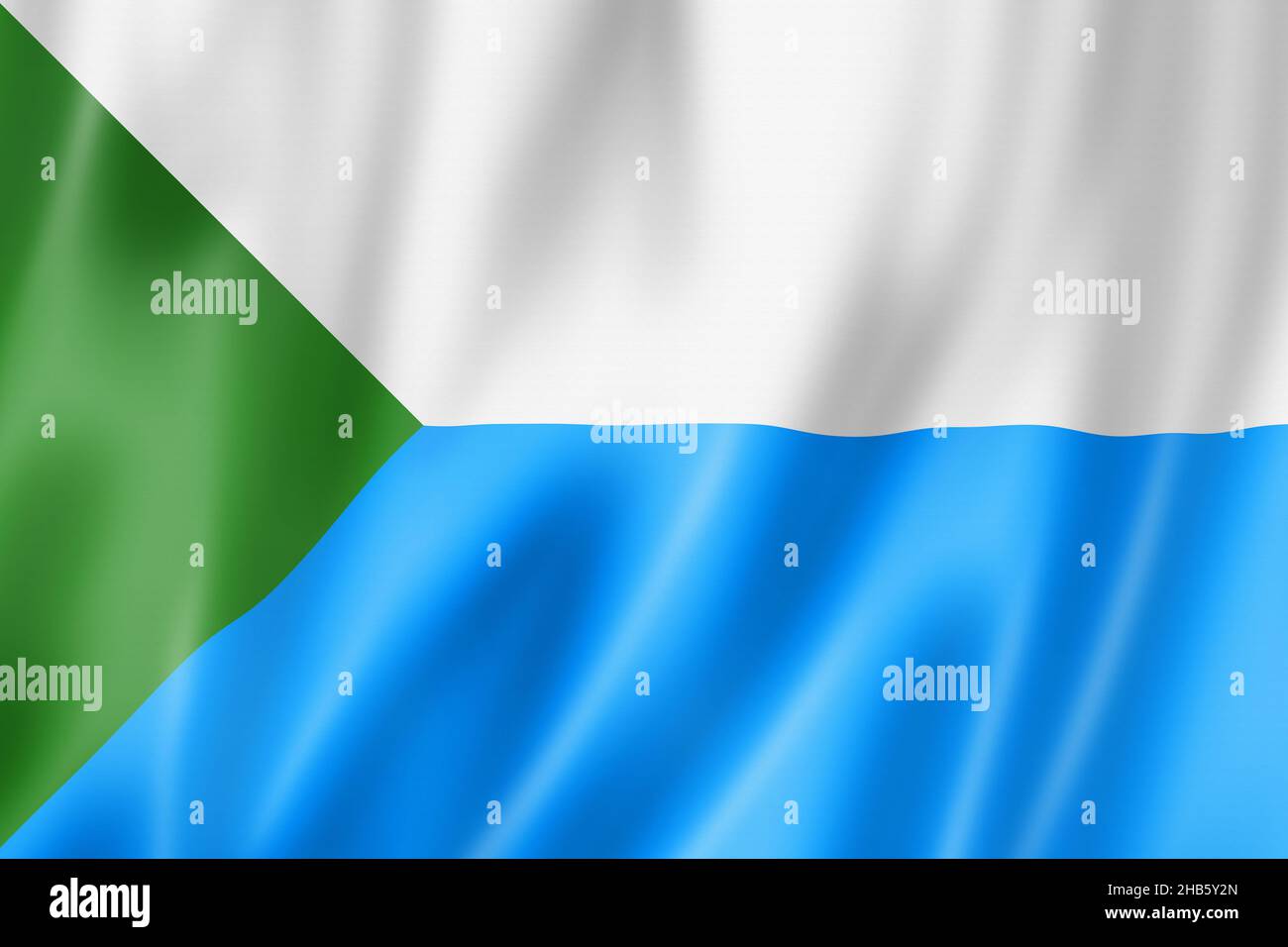 Chabarowsk Staat - Region - Flagge, Russland winken Banner Sammlung. 3D Abbildung Stockfoto