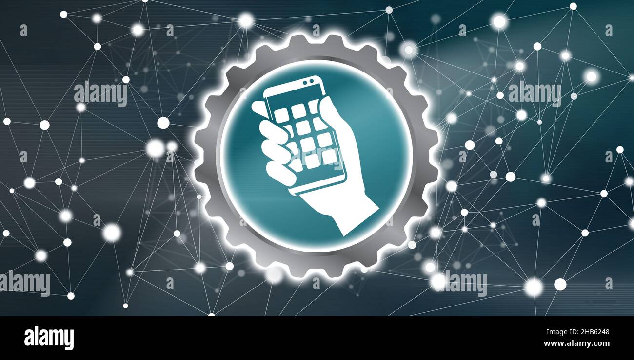 Illustration eines App-Konzepts Stockfoto