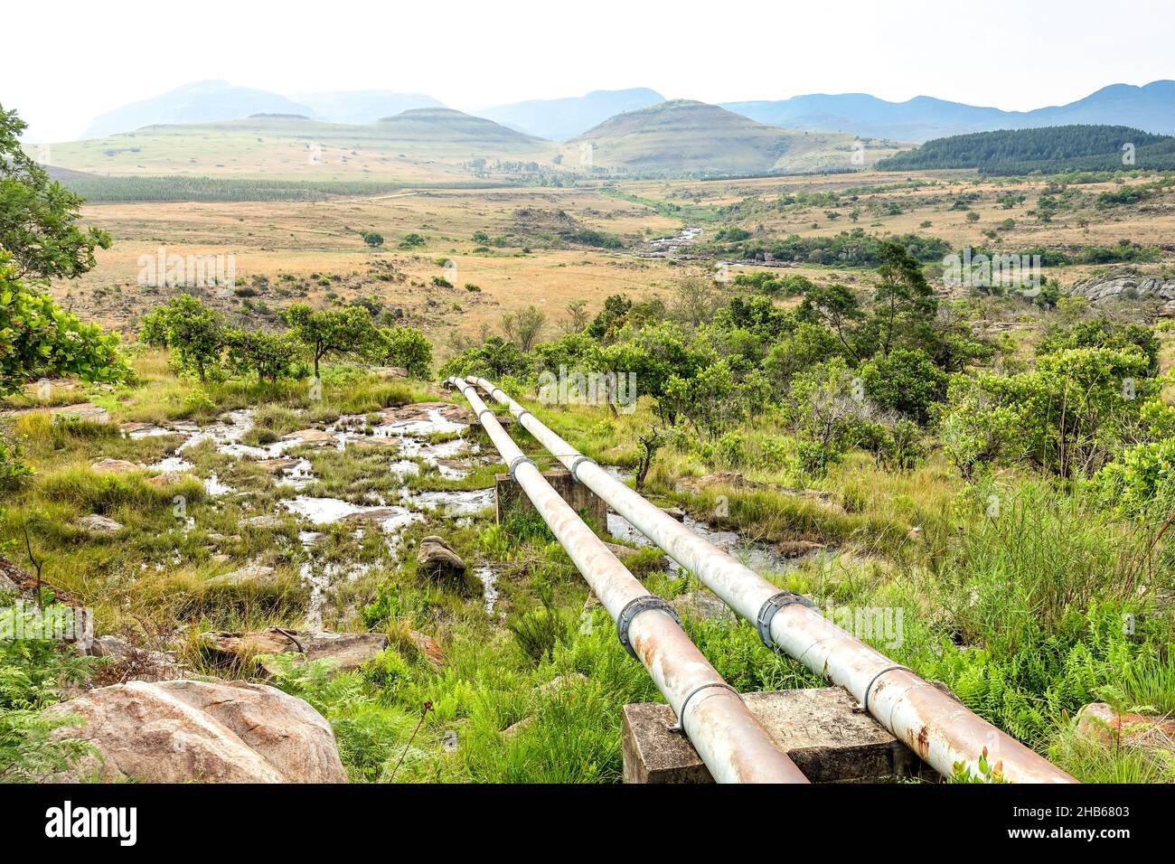 Wasserleitungen in Mpumalanga, Südafrika Stockfoto