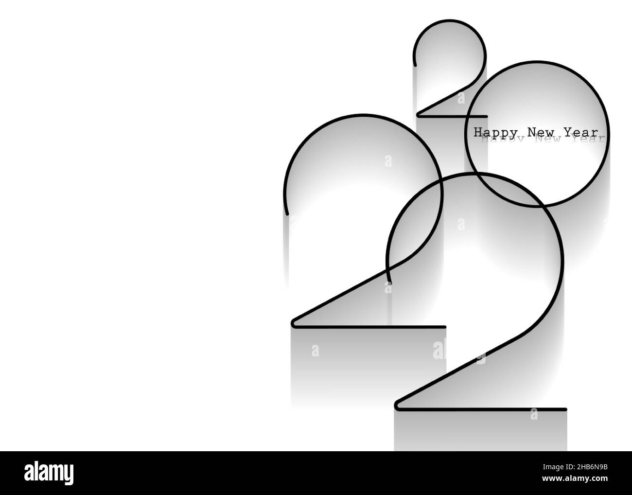 2022 Neujahrslogo-Design. Weihnachtskarte. Vektorgrafik. Feiertagsdesign für Grußkarte, Einladung, Kalender, Party, schwarzer Feiertag Stock Vektor