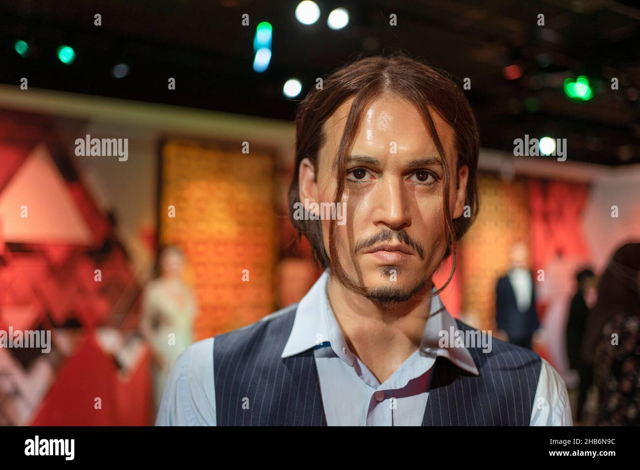 Johnny Depp Wachsfigur im Madame Tussauds Istanbul. Johnny Depp ist ein amerikanischer Schauspieler, Produzent und Musiker. Stockfoto