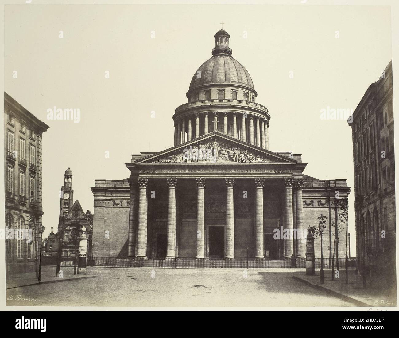 Le Panthéon (Titel auf Objekt), Panthéon in Paris, Édouard Denis Baldus (auf Objekt erwähnt), Frankreich, 1853, Papier, gesalzener Papierdruck, Höhe 335 mm × Breite 435 mm Stockfoto