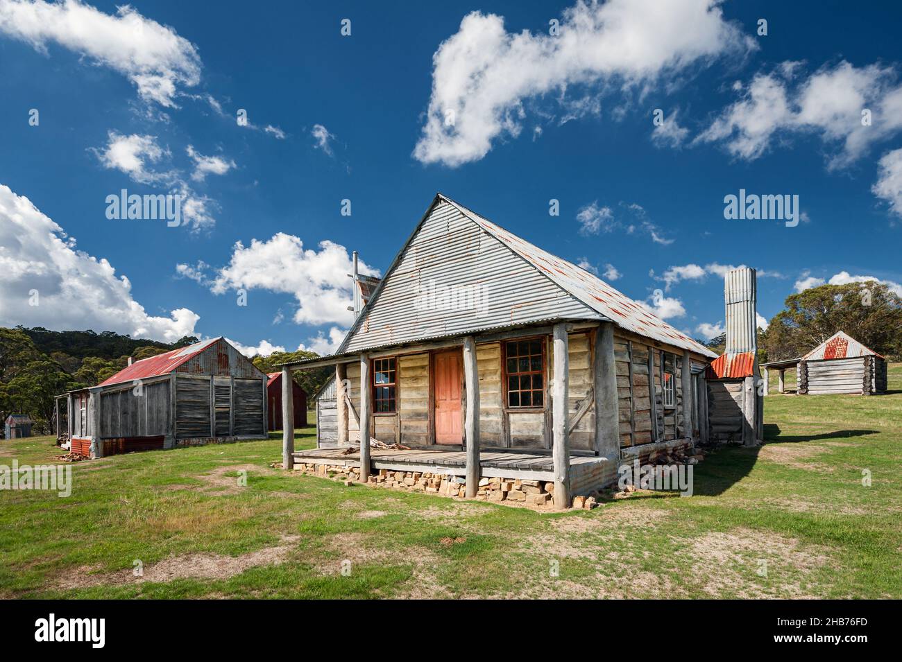 Historisches Coolamine Homestead im Kosciuszko Nationalpark. Stockfoto