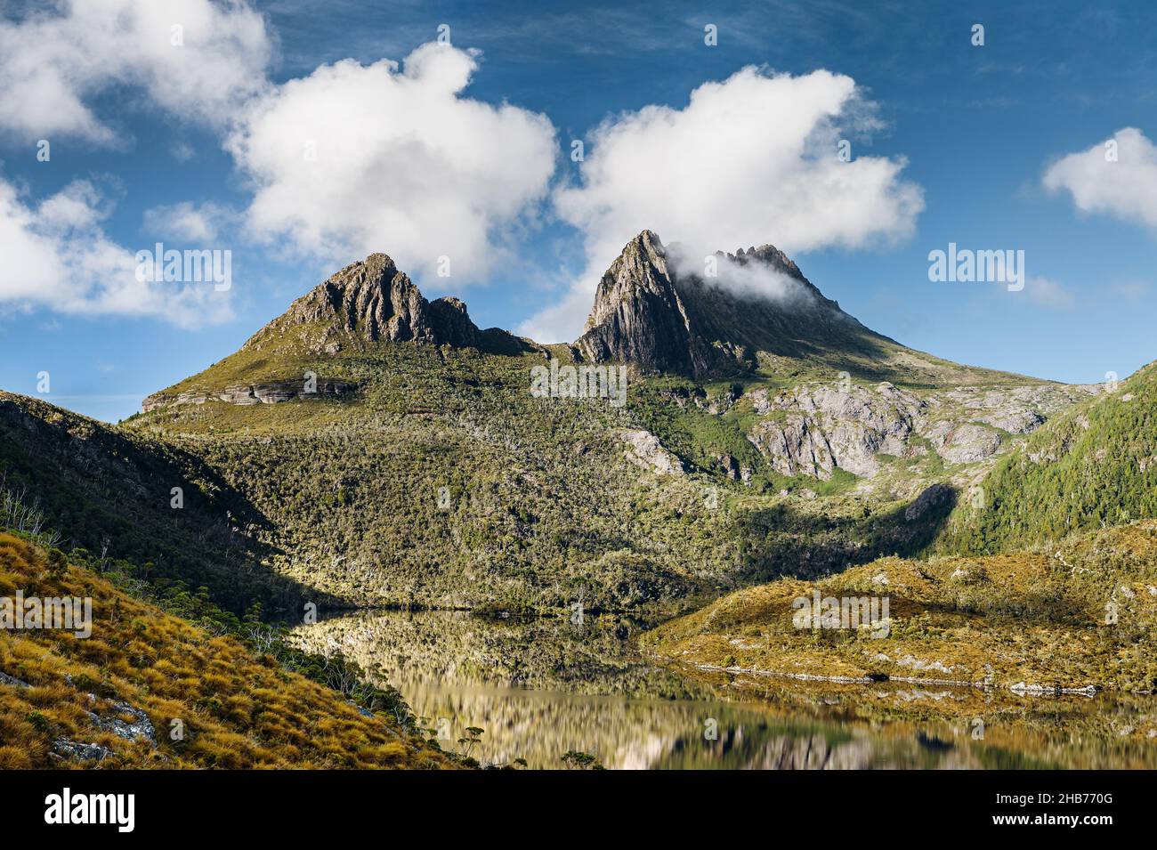 Berühmter Cradle Mountain im zentralen Hochland von Tasmanien. Stockfoto