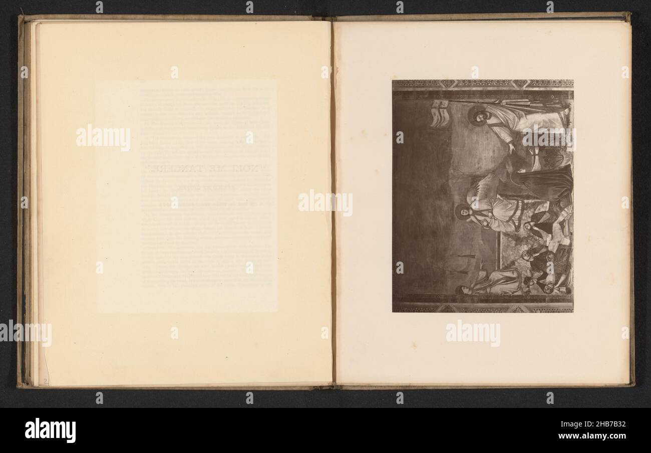 Fotoreproduktion eines Freskens, Darstellung von Christus als Gärtner Maria Magdalena (noli me tangere), Hersteller: Anonym, Giotto de Bondone, Padua, c. 1870 - in oder vor 1880, Papier, Höhe 125 mm × Breite 161 mm Stockfoto