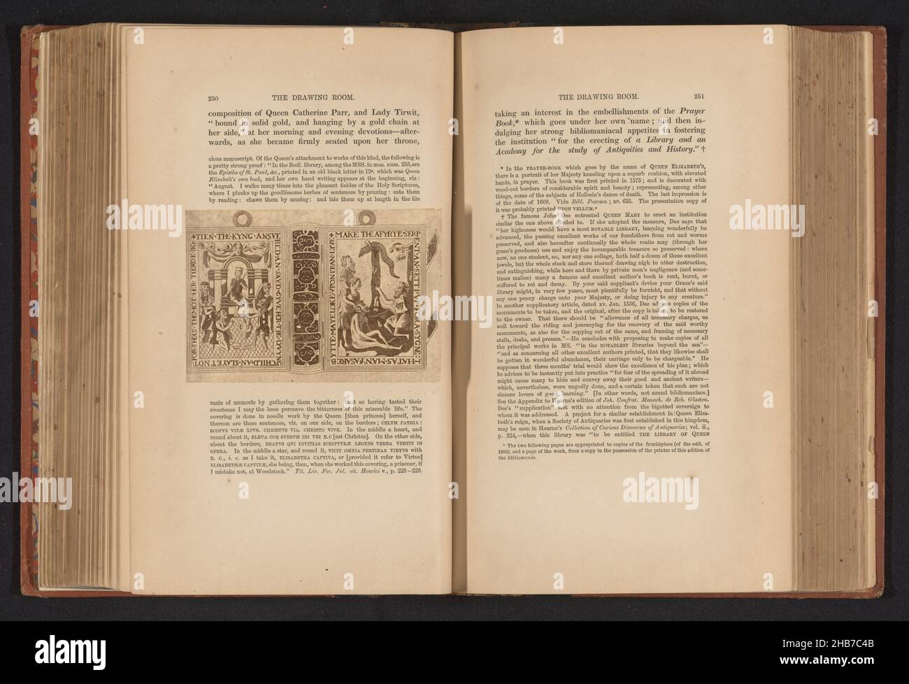 Fotoreproduktion eines Abdrucks des Covers des Girdle Book, eines Gebetbuches von 1540-1576, Hersteller: Anonymous, John Nichols, c. 1866 - in oder vor 1876, Papier, Höhe 77 mm × Breite 113 mm Stockfoto