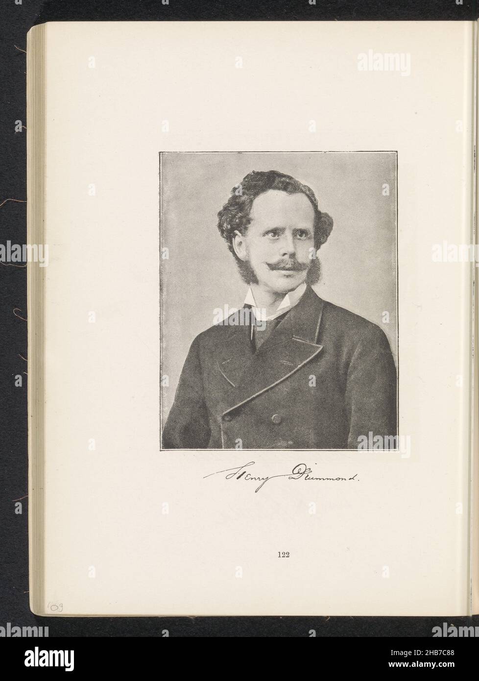 Porträt von Henry Drummond, Stuart Brothers, anonym, c. 1881 - in oder vor 1891, Papier, Höhe 127 mm × Breite 100 mm Stockfoto