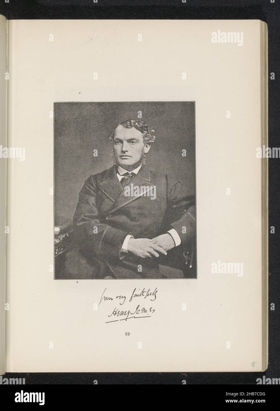 Porträt von Henry James, The London Stereoscopic Company, anonym, c. 1881 - in oder vor 1891, Papier, Höhe 127 mm × Breite 101 mm Stockfoto