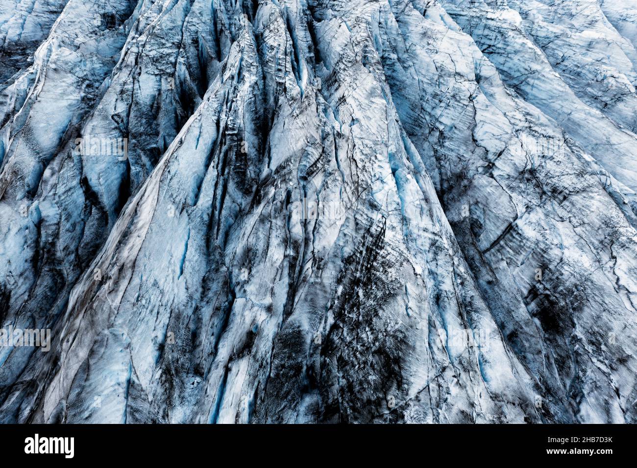 Luftaufnahme des berühmten Vatnajökull Gletschers in Island. Stockfoto