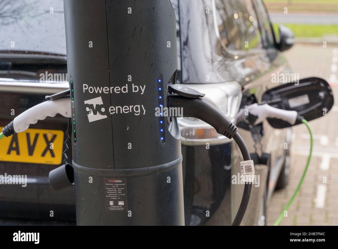 Ladestation für Elektroautos mit OVO-Energie Stockfoto