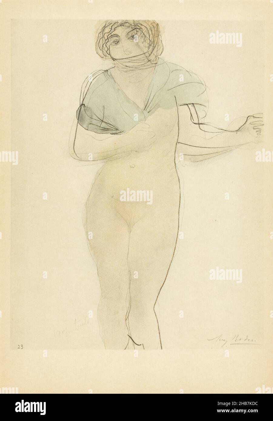 Reproduktion einer Zeichnung von Auguste Rodin, anonym, anonym, 1904, Papier, Höhe 244 mm × Breite 187 mmhöhe 293 mm × Breite 203 mm Stockfoto