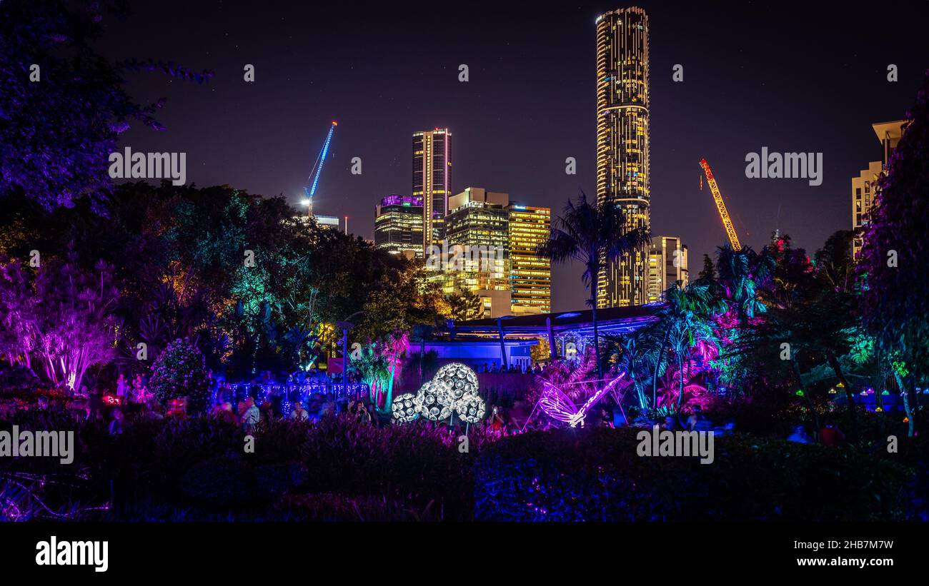 Brisbane, Australien – die Veranstaltung „The Enchanted Garden“ in der Parklandschaft der Roma Street Stockfoto