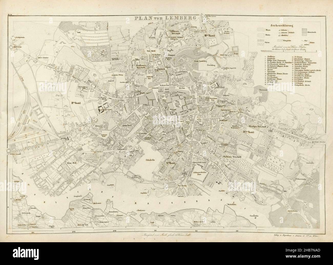 Lviv Karte, Karte von Lviv, Lemberg Karte, Alte Lemberg Karte, Lviv Plan, Lviv City, Lviv City Plan, Retro Lviv Plan, Vintage Lemberg Map, Old Lemberg Print Stockfoto