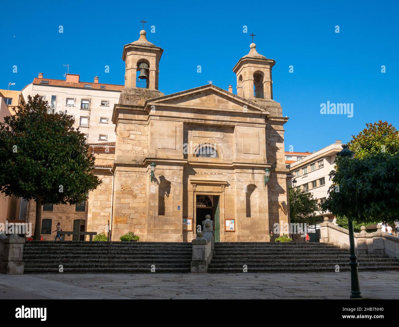 Santa Uxía chrurch in Santa Uxía de Ribeira, Galicien, Spanien Stockfoto