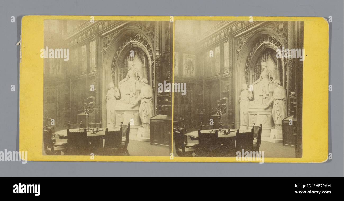 Prince's Chamber im Palace of Westminster in London, The Princes' Chamber (Titel auf Objekt), The British Houses of Parliament (Serientitel auf Objekt), anonymous, Houses of Parliament, c. 1850 - c. 1880, Karton, Albumin-Print, Höhe 85 mm × Breite 170 mm Stockfoto