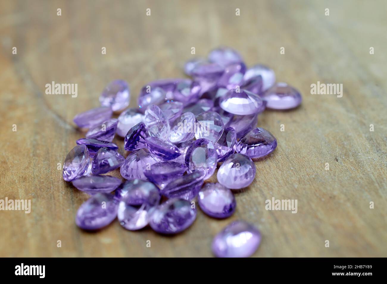 Amethyst Edelsteine Stockfoto