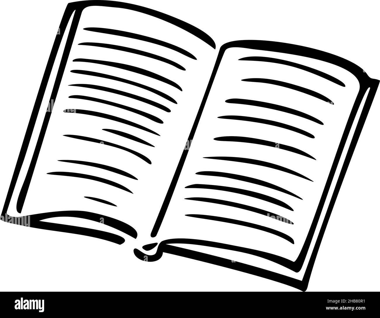 Vektor-Illustration von schwarz-weißen Buch. Handgezeichnetes Design. Stock Vektor