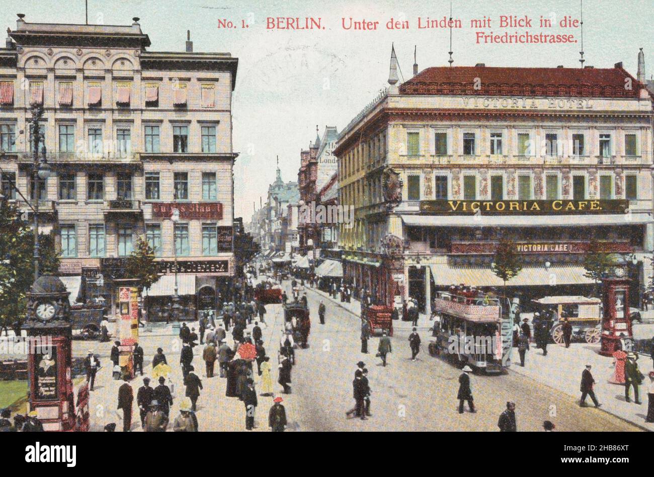 Berlin. Unter den Linden mit Blick in die Friedrichstraße (Objekttitel), Hersteller: Anonymous, unter den Linden, 1911, Papier, Schrift (Verfahren), Höhe 88 mm × Breite 138 mm Stockfoto