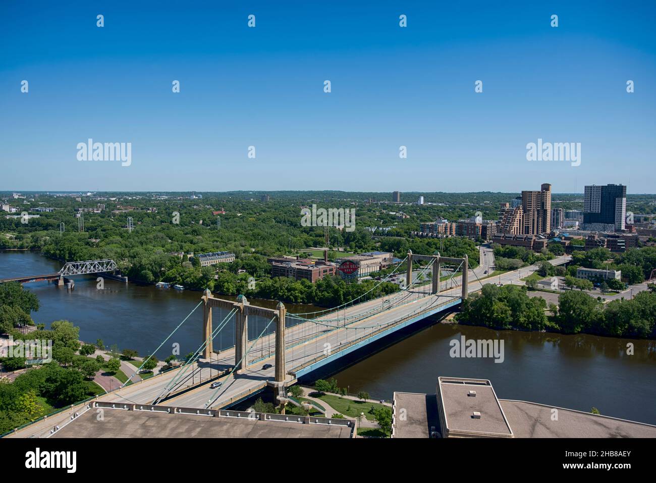 Minneapolis, Hennepin Ave Bridge, Mississippi River, Minnesota Stockfoto