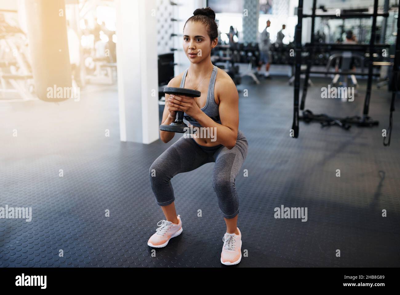 Bleiben Sie motiviert und bauen Sie diese Muskeln auf Stockfoto