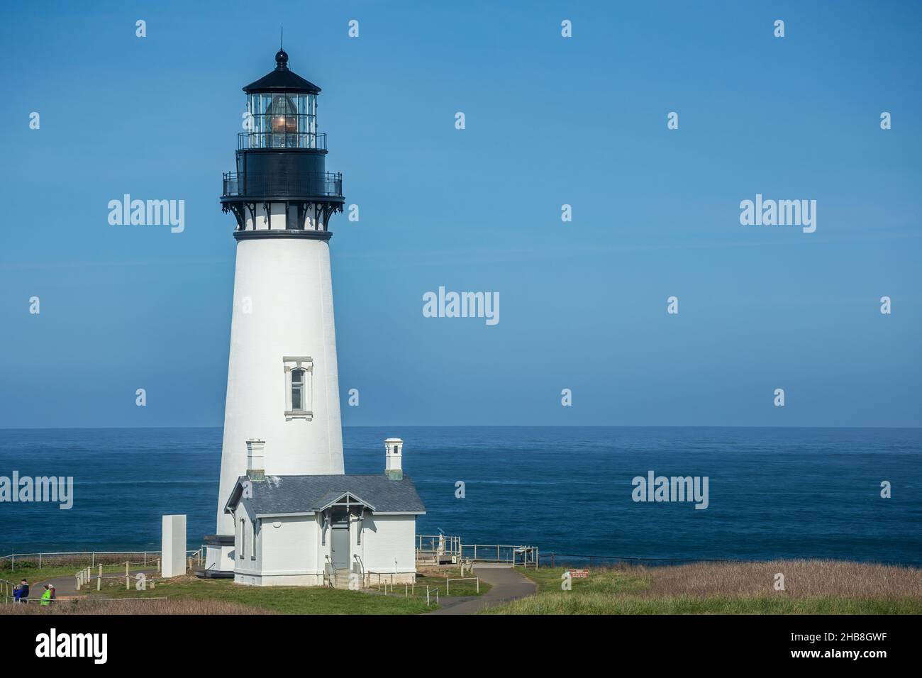 Historischen Yaquina Head Leuchtturm Yaquina Head herausragende Naturraum, Newport, Oregon USA Stockfoto