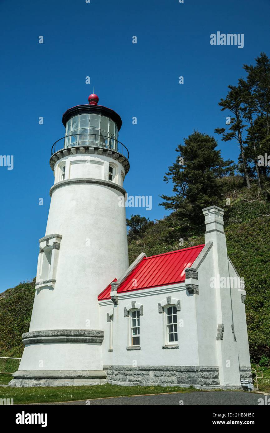 Heceta Head Lighthouse (State Park) und Werkraum, Oregon USA Stockfoto