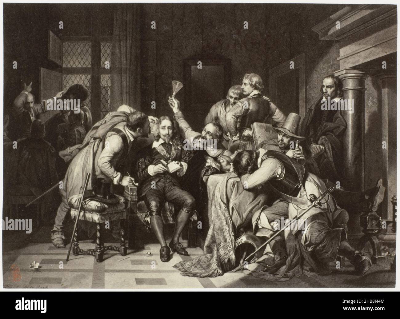 Charles ier insulte par les soldats de cromwell Fotos und