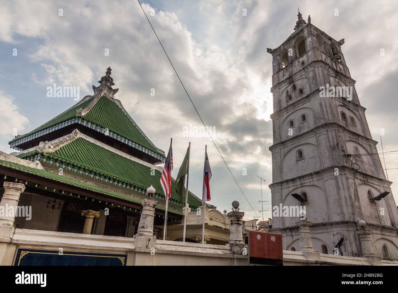 Kampung Kling Moschee im Zentrum von Malacca Melaka. Stockfoto