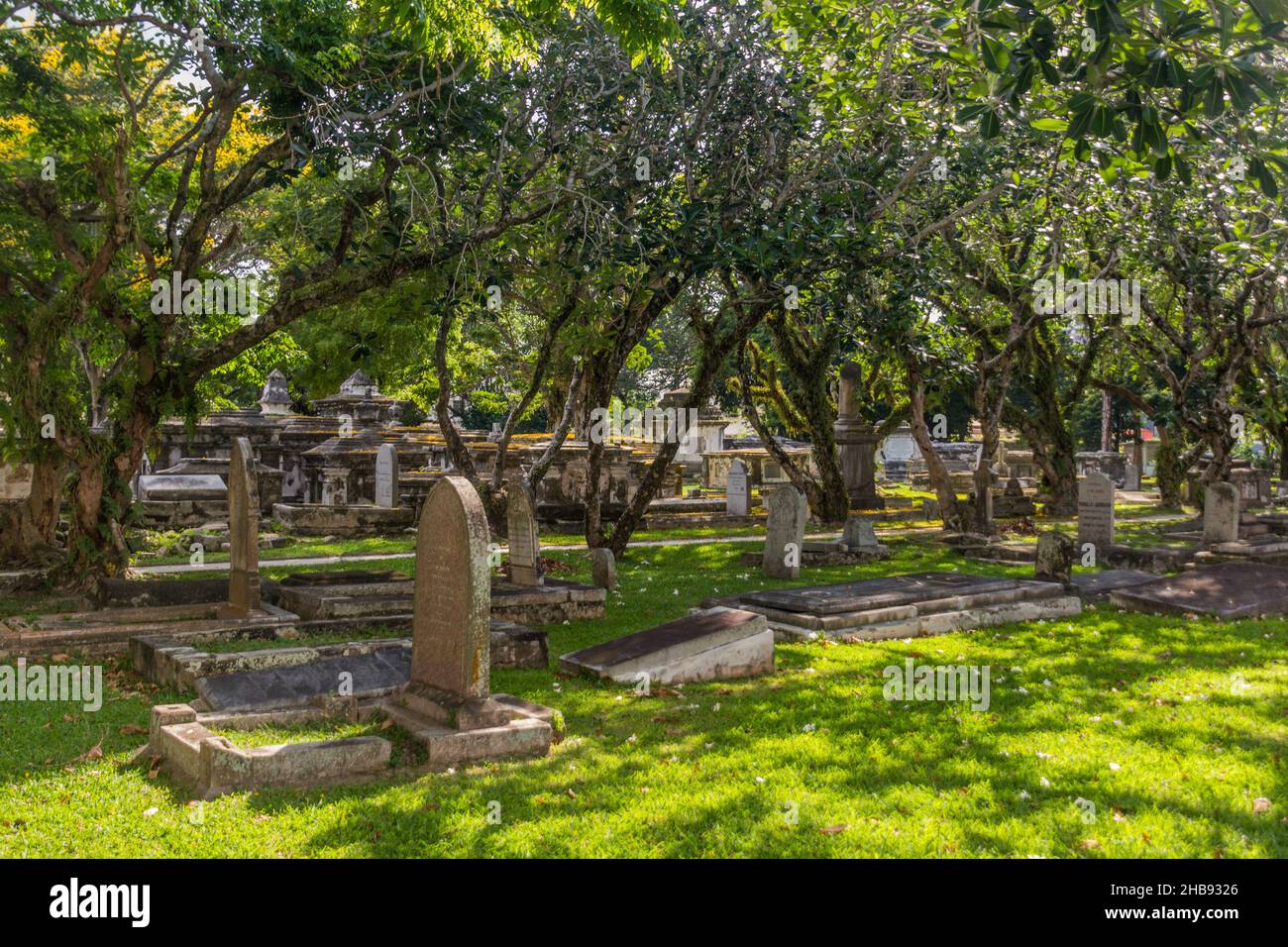 GEORGE TOWN, MALAYSIA - 20. MÄRZ 2018: WESTERN Road Cemetery in George Town, Malaysia Stockfoto