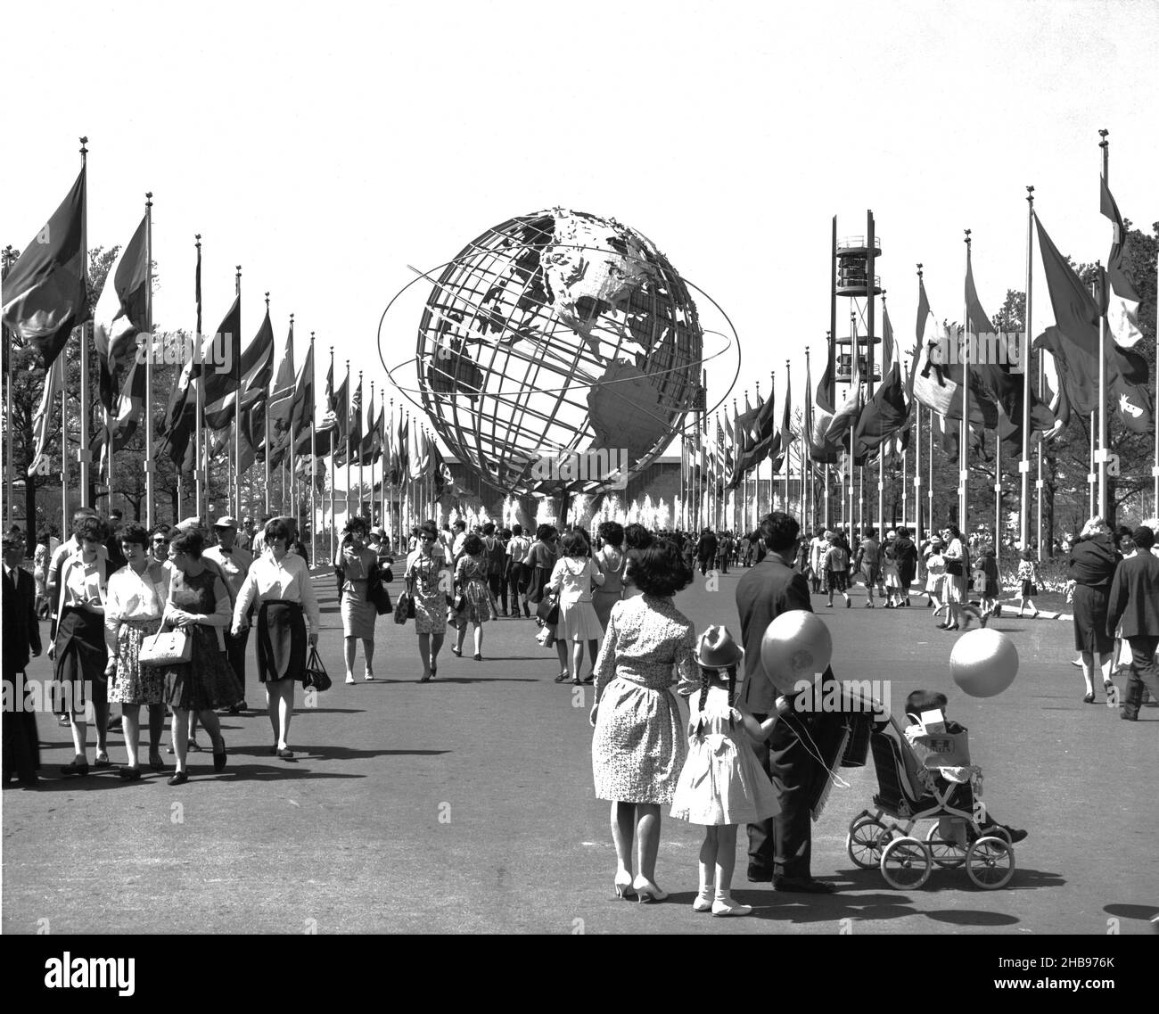 Hauptpromenade auf der Weltausstellung 1964 in NY. Cica 1961 Stockfoto