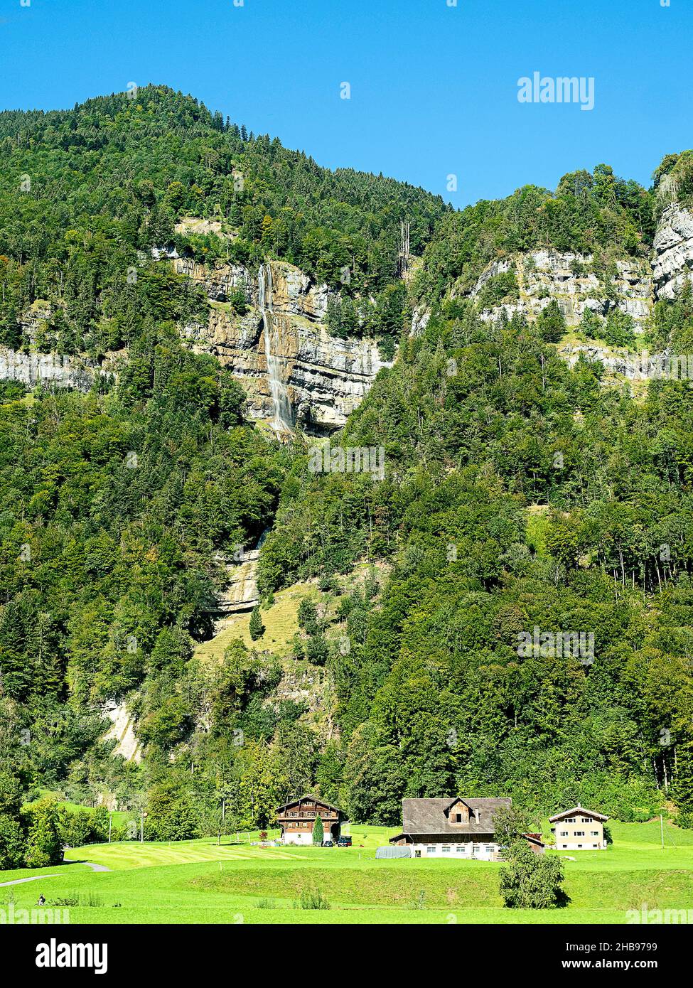 Schweizer Land im Sommer Stockfoto