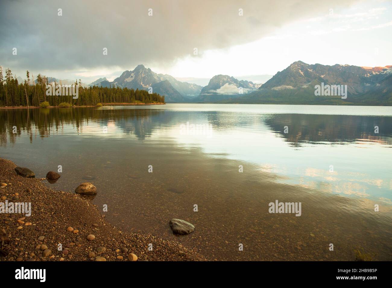 Jackson Lake in Wyoming Stockfoto