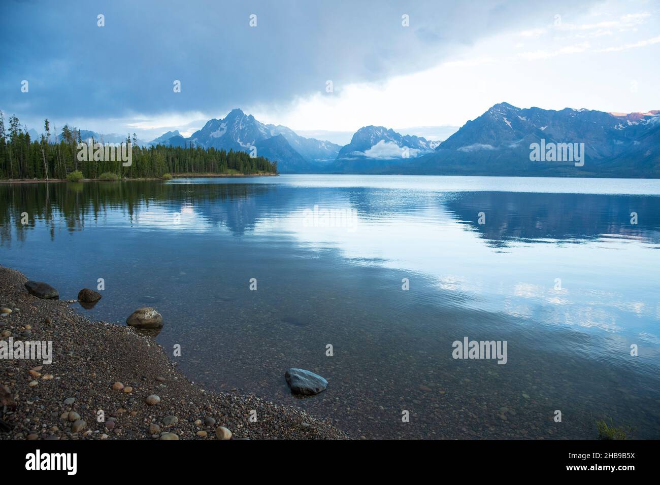 Jackson Lake in Wyoming Stockfoto