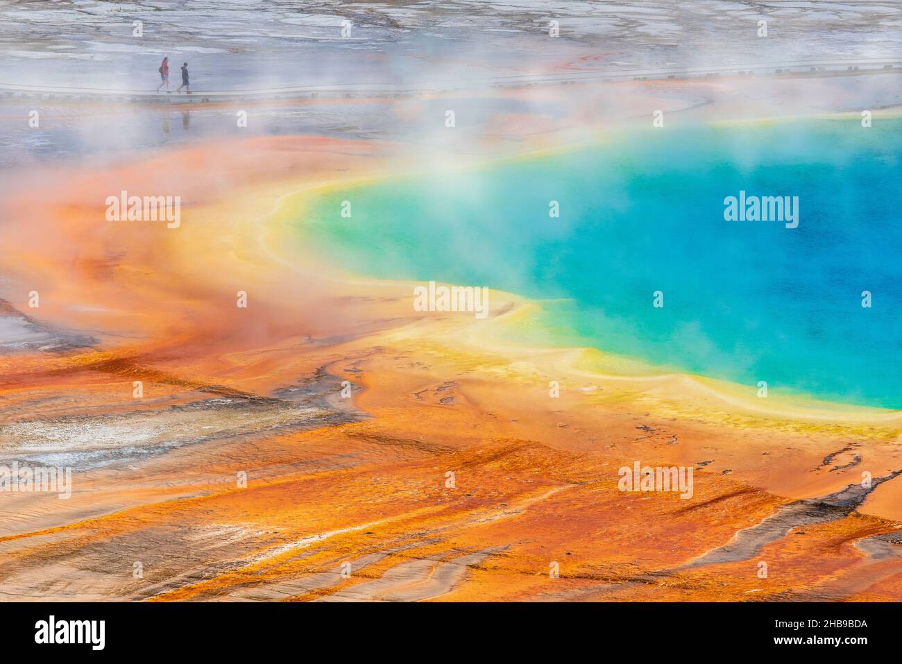Grand Prismatic Spring, Midway Geyser Basin, Yellowstone National Park in Wyoming Stockfoto