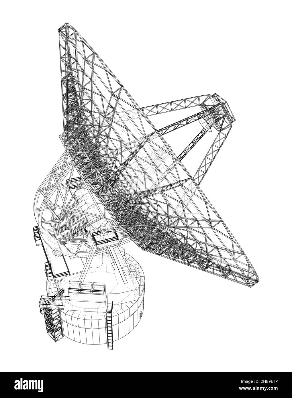 Konzept des Radioteleskops Stockfoto