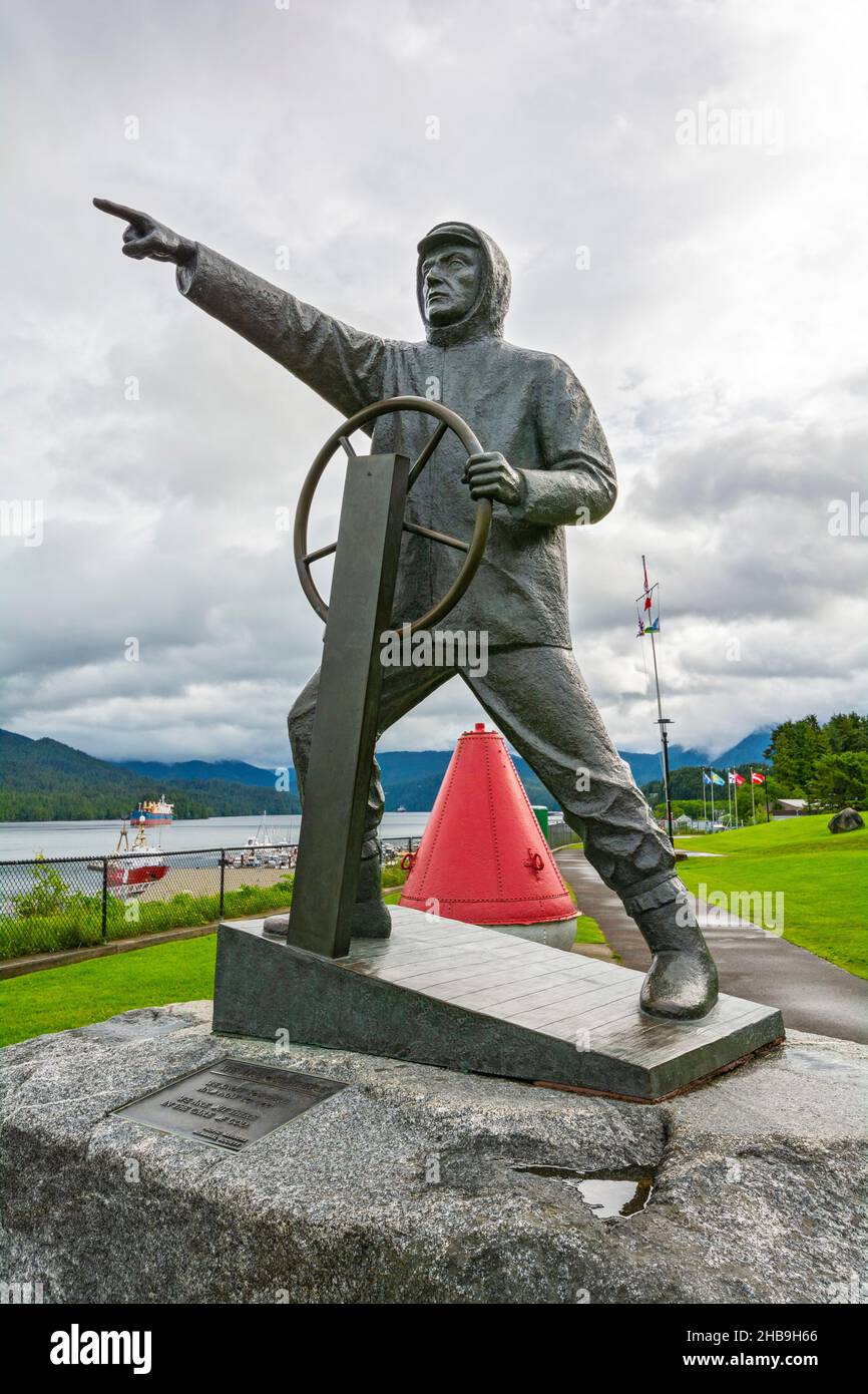 Kanada, British Columbia, Prince Rupert, Pacific Mariners Memorial Park, Statue Stockfoto