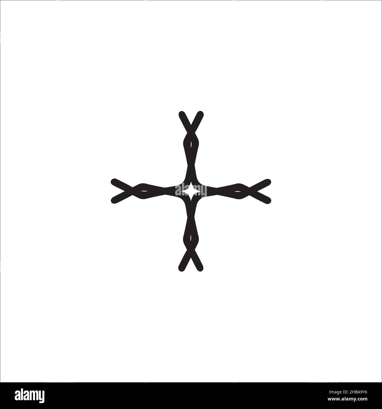 Symbol des christlichen Kreuzes. Einfacher Stil christian Urlaub Poster Hintergrund-Symbol. Christian Religion Shop Logo Design Element. Christian Cross T-Shirt PR Stock Vektor