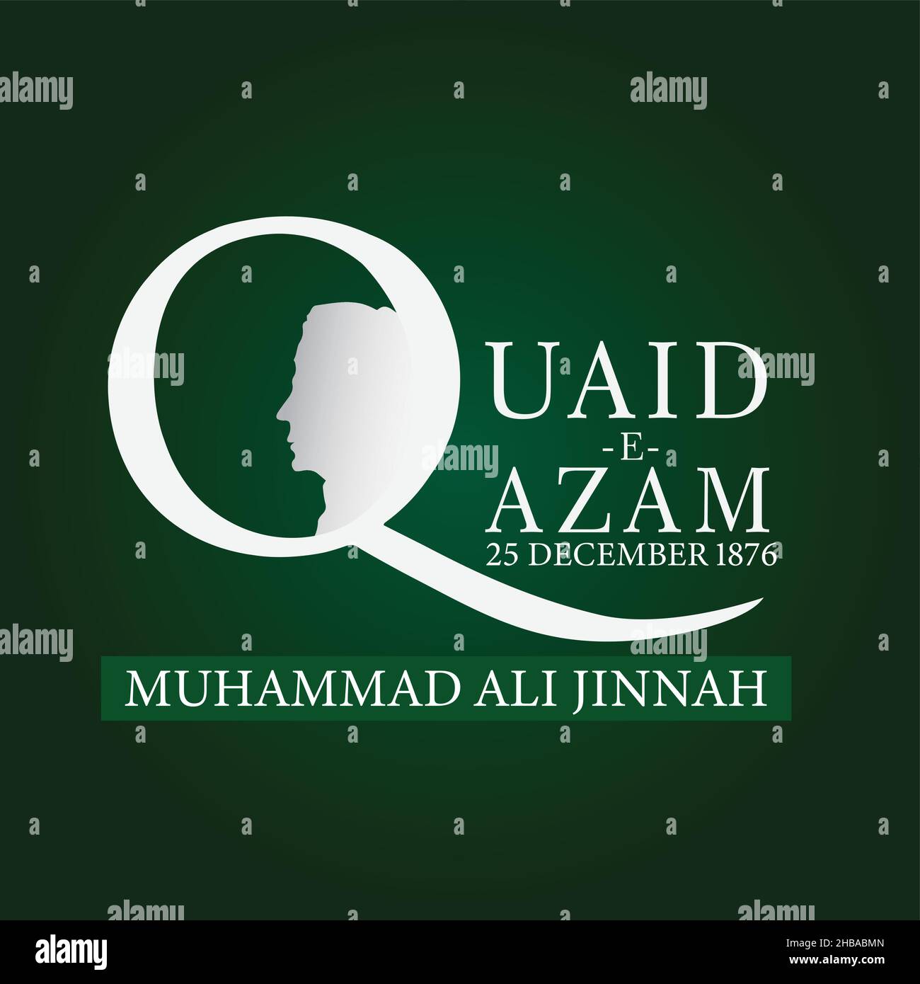 Quaid e Azam Tag 25th Dezember flaches Design mit gradienten Hintergrund Stock Vektor