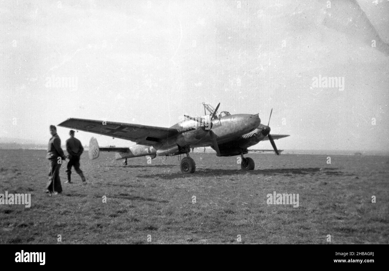 2. Weltkrieg Wehrmacht Luftwaffe Messerschmitt Bf 110 E - 2nd Wolrd war Deutsche Luftwaffe Messerschmitt Bf 110 E Stockfoto