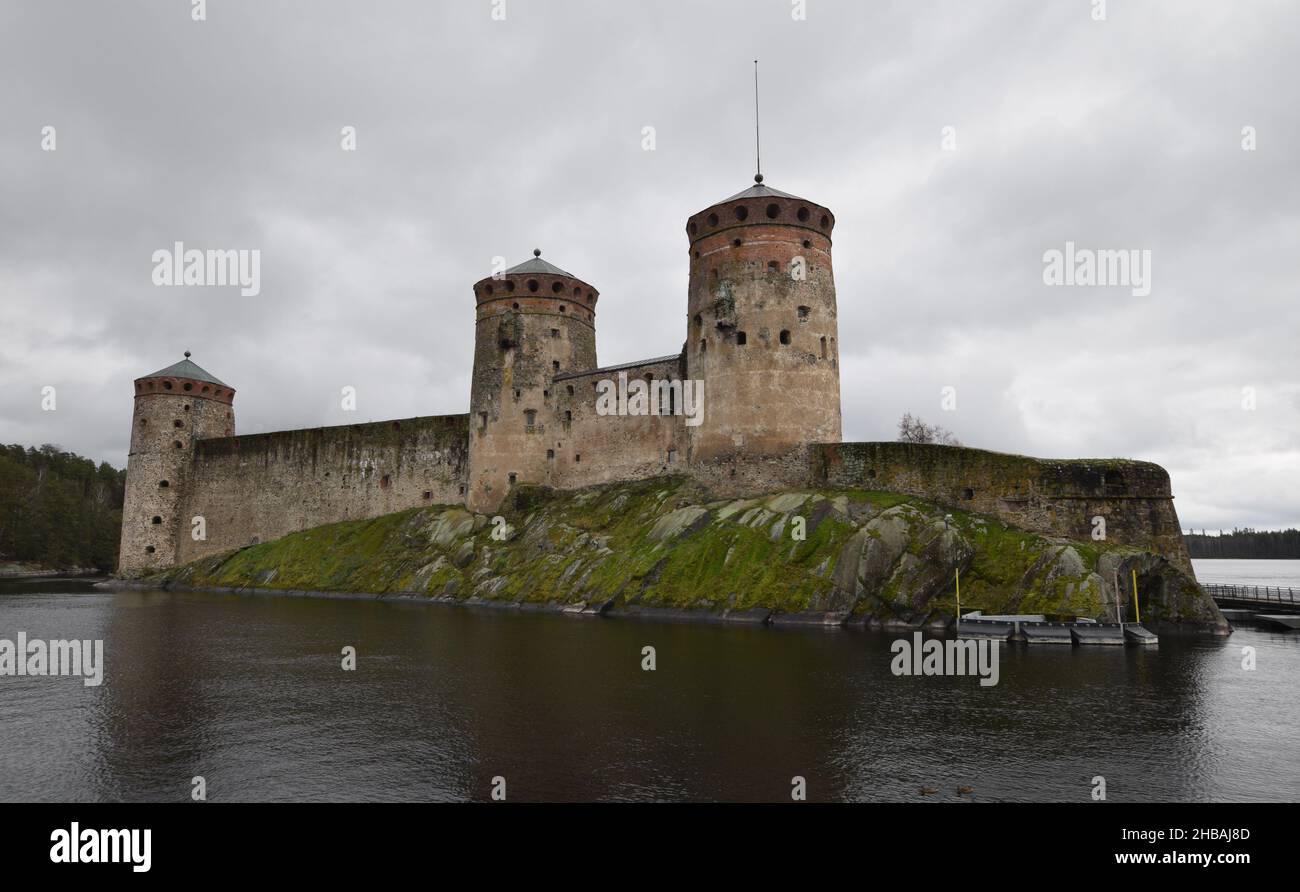 Olavinlinna Castle Finnland Stockfoto