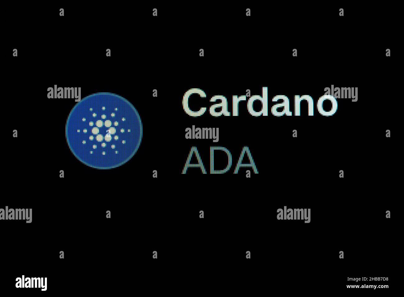 Villingen Schwenningen, Deutschland. 14th Dez 2021. Das Logo der Kryptowährung Cardano (ADA) ist auf der Handelsplattform Coinbase zu sehen. Kredit: Silas Stein//dpa/Alamy Live Nachrichten Stockfoto