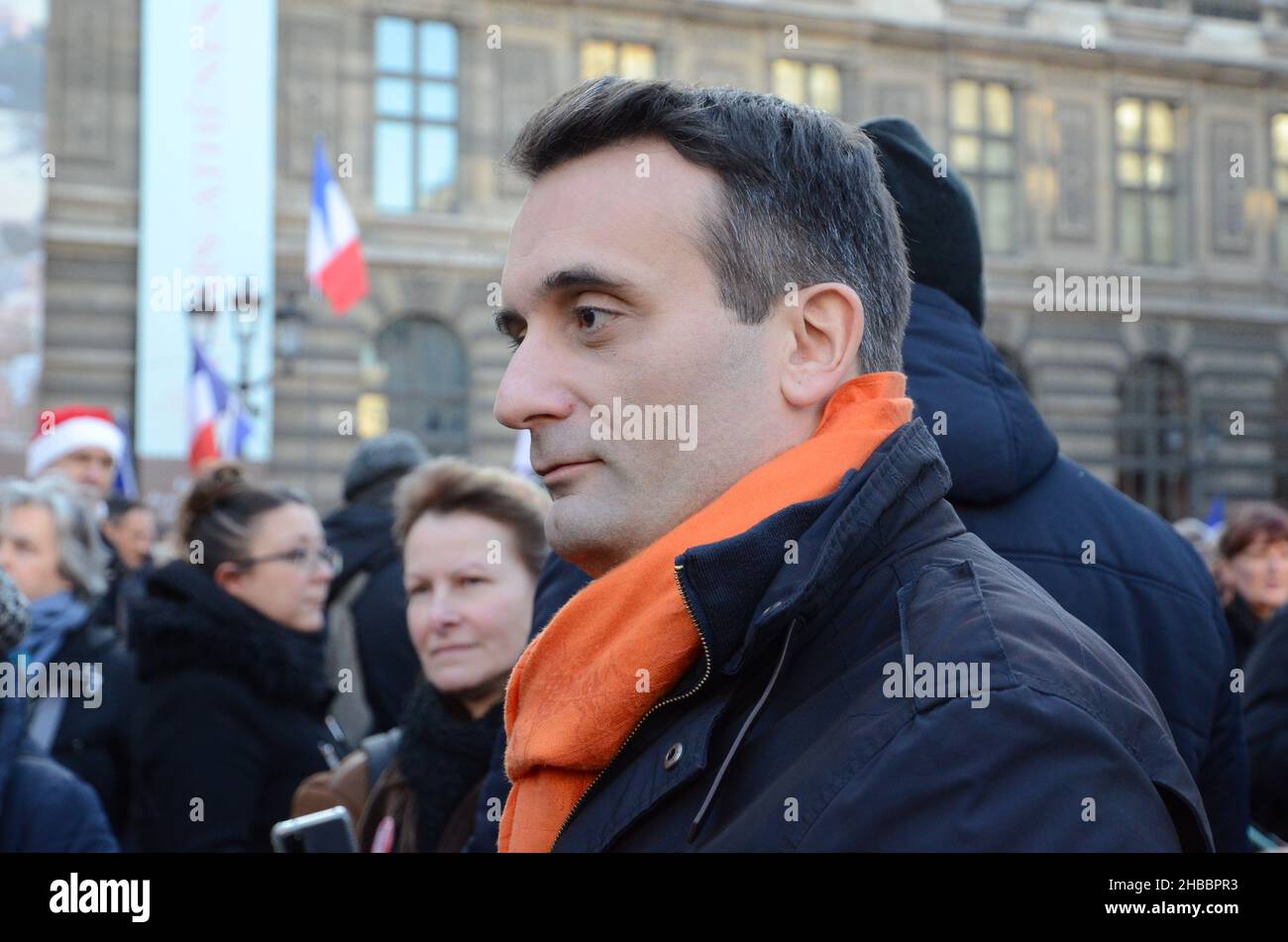 Eine unglaubliche Menschenmenge in Paris für diese Anti-Pass-Gesundheitsdemonstration, zum Aufruf von florian philippot, Parteivorsitzenden der Partei „die Patrioten“ Stockfoto