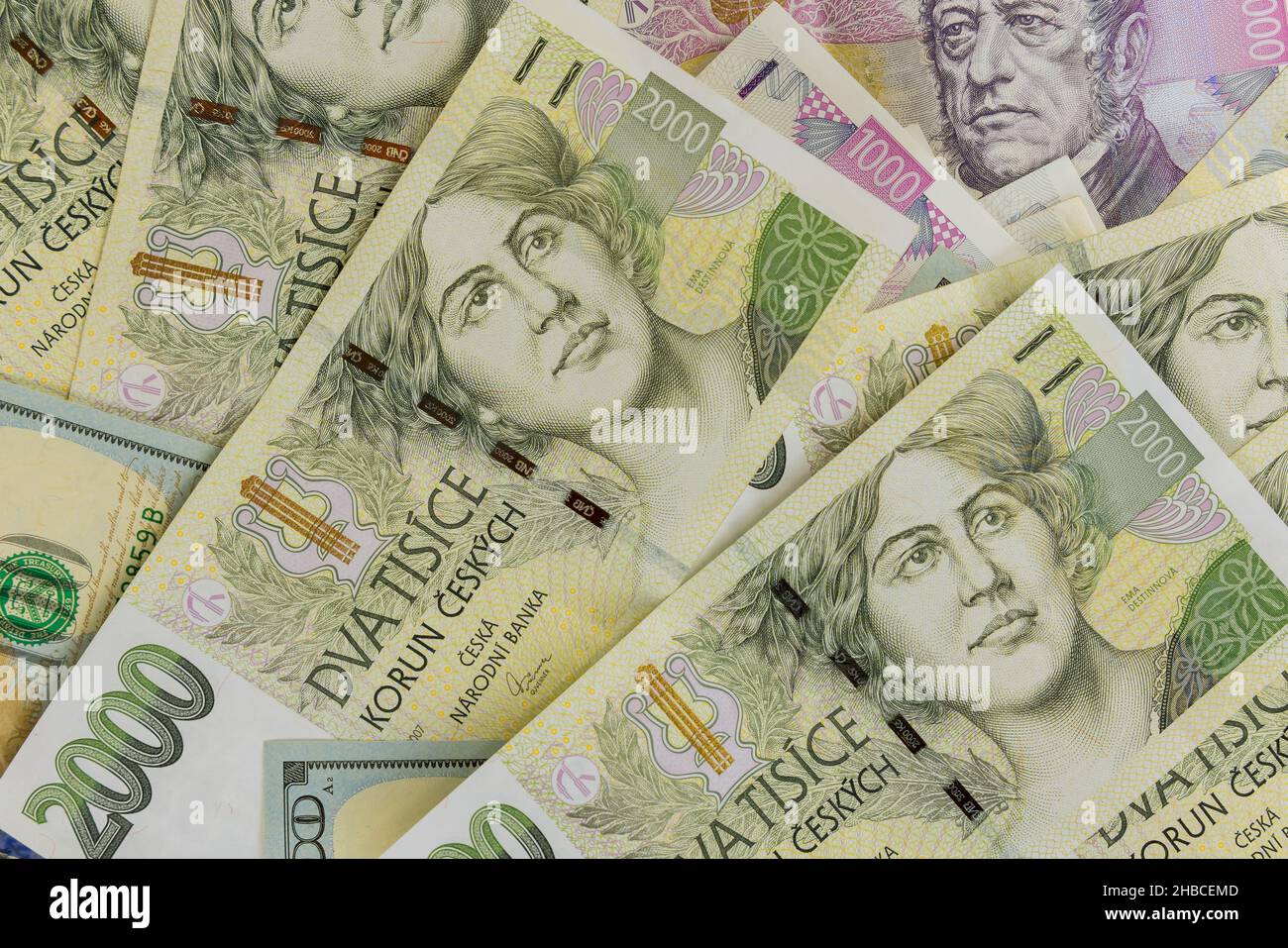 Tschechische banknote nah oben -Fotos und -Bildmaterial in hoher