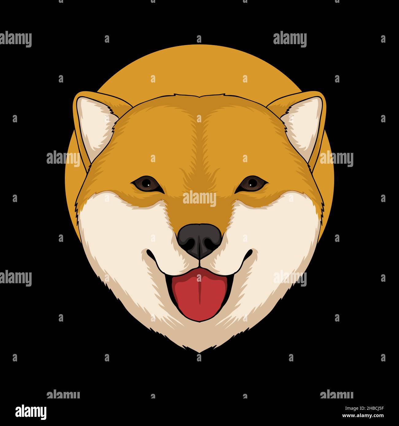 Shiba Inu Hundekopf Vektorgrafik Stock Vektor