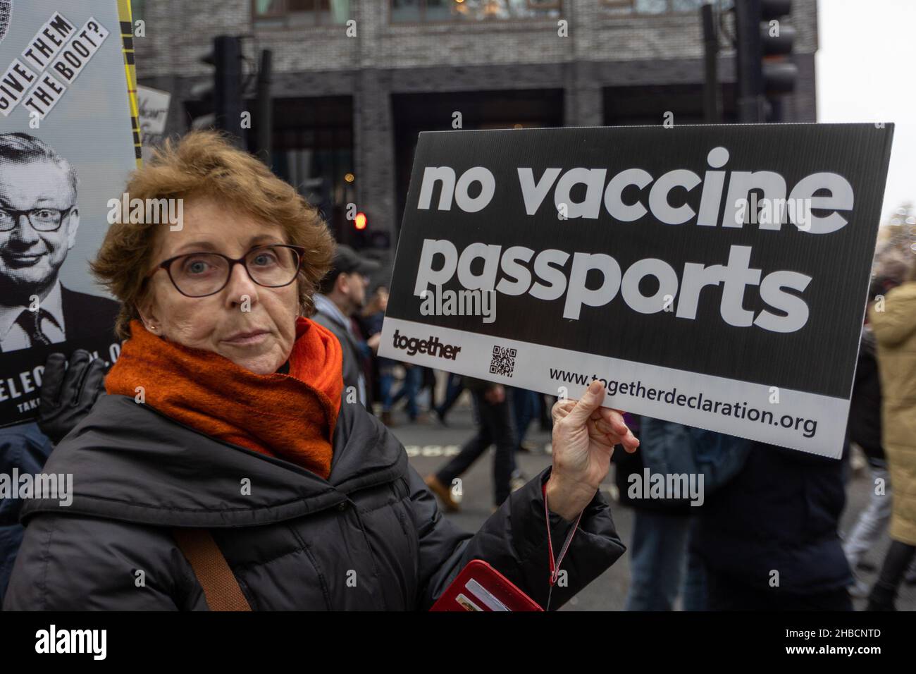 Anti-Impfstoff-März in London, 18th. Dezember 2021 Stockfoto