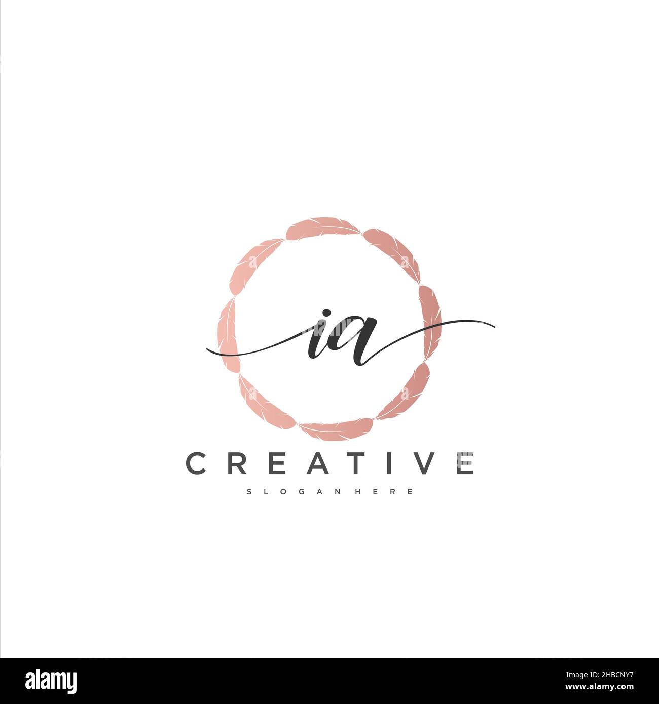 IA anfängliche Handschrift minimalistischen geometrischen Logo Vorlage Vektor-Kunst, Logo für Business-Schönheit, Mode und andere Kunst Stock Vektor